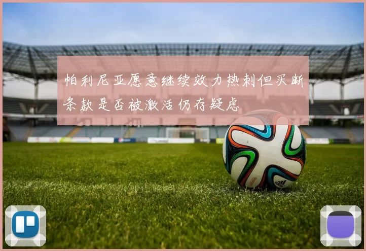 帕利尼亚愿意继续效力热刺但买断条款是否被激活仍存疑虑
